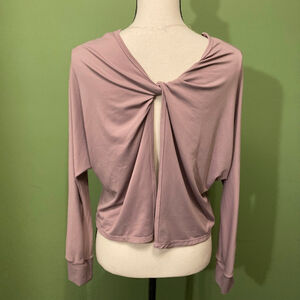 Women's Vasana Mauve Long Sleeve Tie Back Tee Petite SP